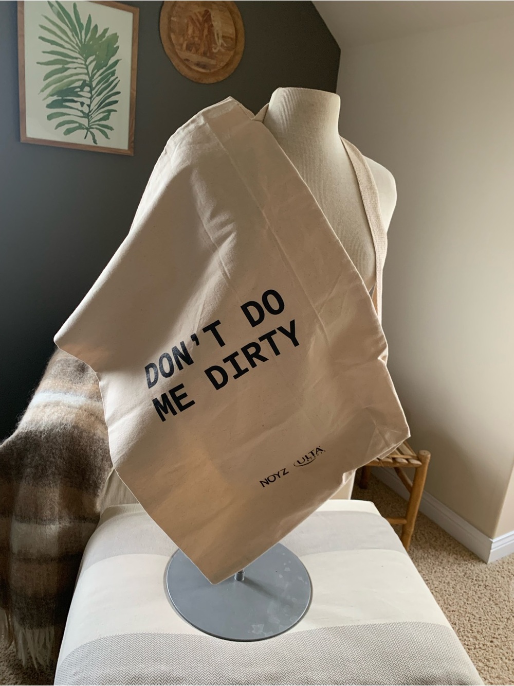 Laundry Bag Canvas Tote Bag - "Don't Do Me Dirty" 20” x 28”